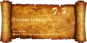 Torday Hippolit névjegykártya